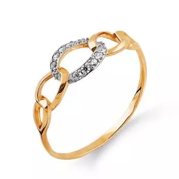 Кольцо с фианитами Линии Любви