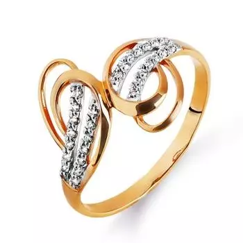 Кольцо с фианитами Линии Любви