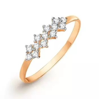 Кольцо с фианитами Линии Любви