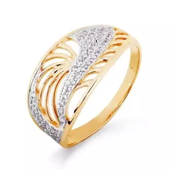 Кольцо с фианитами Линии Любви