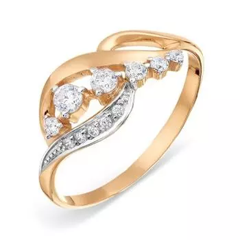 Кольцо с фианитами Линии Любви
