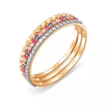 Кольцо с фианитами Линии Любви