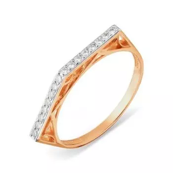 Кольцо с фианитами Линии Любви