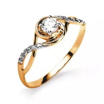 Кольцо с фианитами Линии Любви