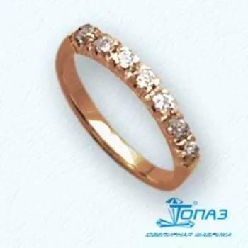 Кольцо с фианитами Линии Любви