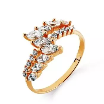 Кольцо с фианитами Линии Любви