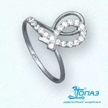 Кольцо с фианитами Линии Любви