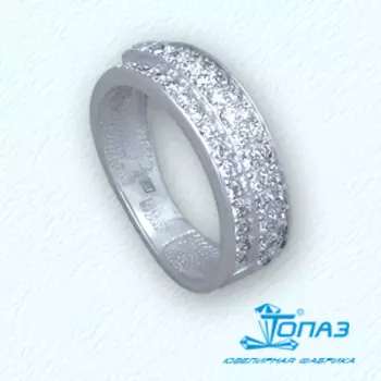 Кольцо с фианитами Линии Любви