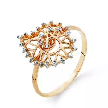 Кольцо с фианитами Линии Любви