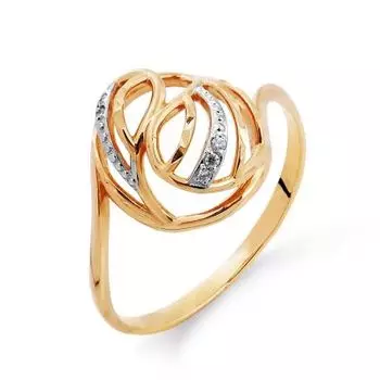 Кольцо с фианитами Линии Любви