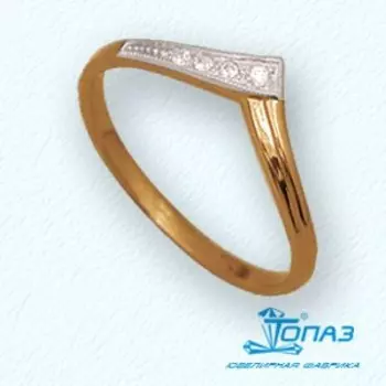 Кольцо с фианитами Линии Любви