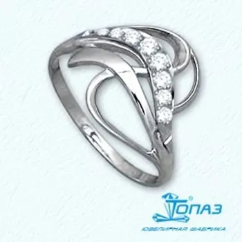 Кольцо с фианитами Линии Любви