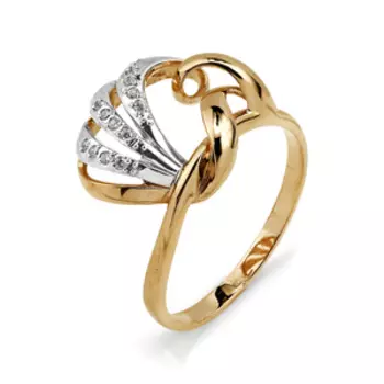 Кольцо с фианитами Линии Любви