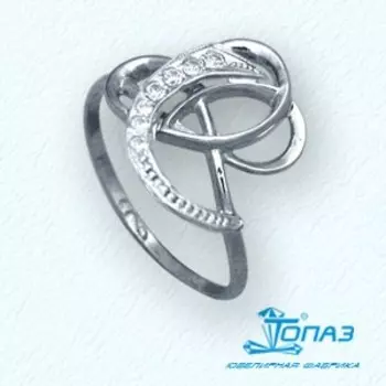 Кольцо с фианитами Линии Любви