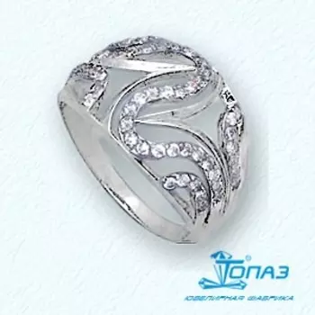 Кольцо с фианитами Линии Любви