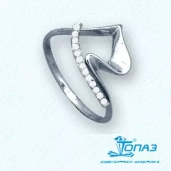 Кольцо с фианитами Линии Любви