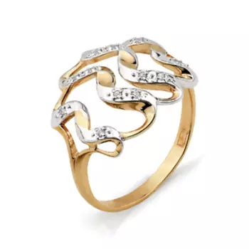 Кольцо с фианитами Линии Любви