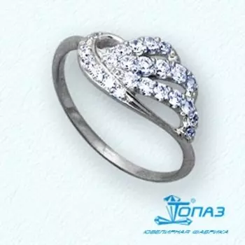Кольцо с фианитами Линии Любви