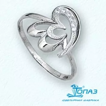 Кольцо с фианитами Линии Любви