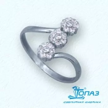 Кольцо с фианитами Линии Любви