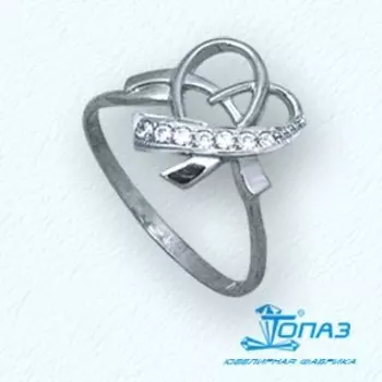 Кольцо с фианитами Линии Любви