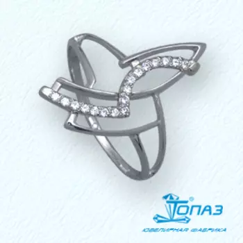 Кольцо с фианитами Линии Любви