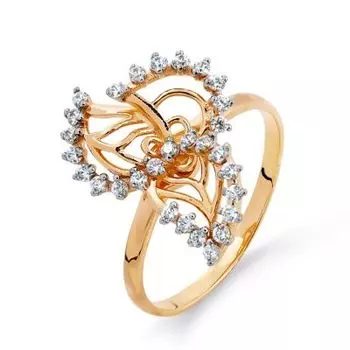 Кольцо с фианитами Линии Любви