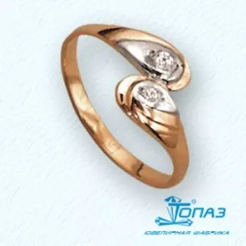 Кольцо с фианитами Линии Любви