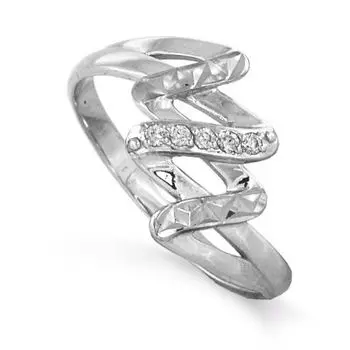 Кольцо с фианитами Линии Любви