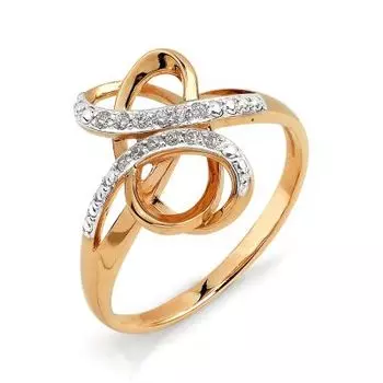 Кольцо с фианитами Линии Любви