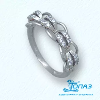 Кольцо с фианитами Линии Любви