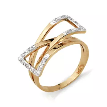 Кольцо с фианитами Линии Любви