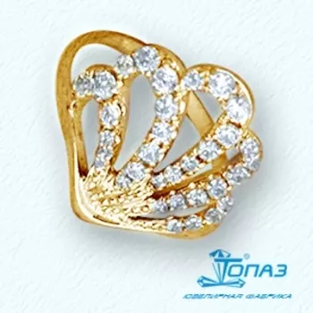 Кольцо с фианитами Линии Любви