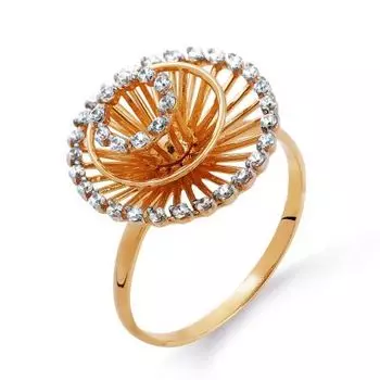 Кольцо с фианитами Линии Любви