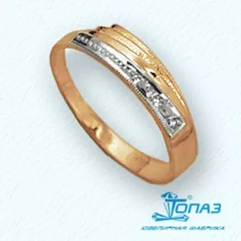 Кольцо с фианитами Линии Любви