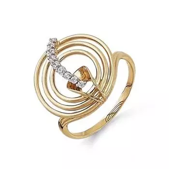 Кольцо с фианитами Линии Любви