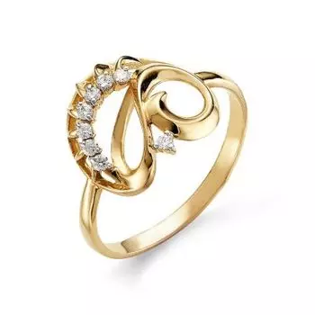 Кольцо с фианитами Линии Любви