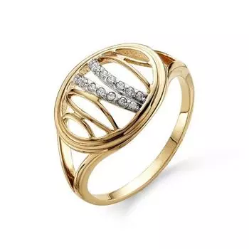 Кольцо с фианитами Линии Любви