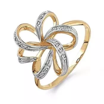 Кольцо с фианитами Линии Любви