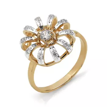 Кольцо с фианитами Линии Любви