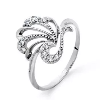 Кольцо с фианитами Линии Любви