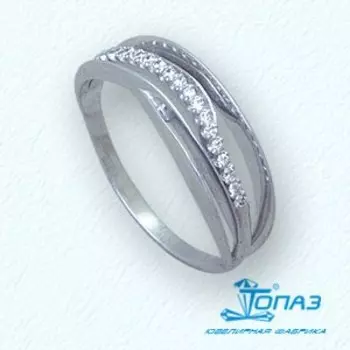 Кольцо с фианитами Линии Любви
