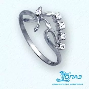 Кольцо с фианитами Линии Любви