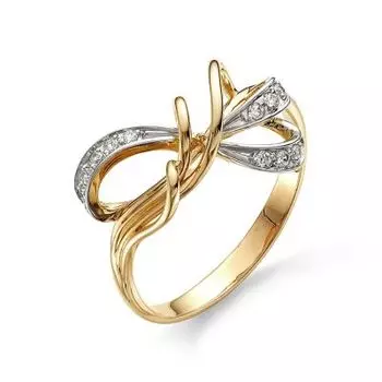 Кольцо с фианитами Линии Любви