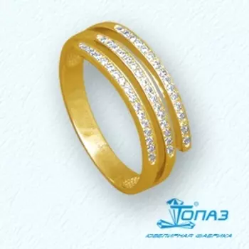 Кольцо с фианитами Линии Любви