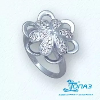 Кольцо с фианитами Линии Любви