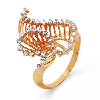 Кольцо с фианитами Линии Любви