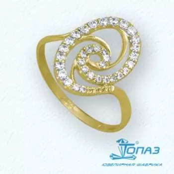 Кольцо с фианитами Линии Любви