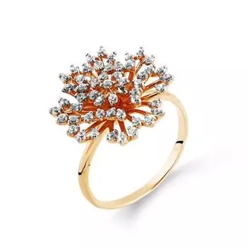 Кольцо с фианитами Линии Любви