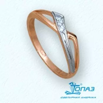 Кольцо с фианитами Линии Любви